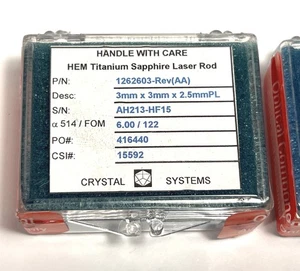 Ti: Varilla láser de zafiro sistemas de cristal HEM 3mmx3mmx2.5mmPL - Imagen 1 de 3