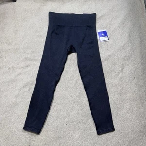 Leggings JoyLab para mujer tiro medio alto acanalados sin costuras 7/8 negro ónix elástico - Imagen 1 de 15