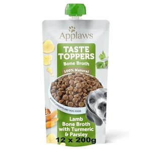 12 x 200g Applaws Taste Toppers 100% Natural Wet Dog Food Topper Lamb Bone Broth - Picture 1 of 7