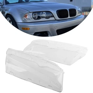 For BMW E46 3 Series 2DR Headlight Cover Lens Pair Front Replacement Parts OEM - Picture 1 of 12