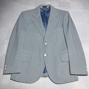 Vintage 70s Richman Brothers Herringbone Sportsman Knit Blazer 39S Made in Japan - Picture 1 of 21
