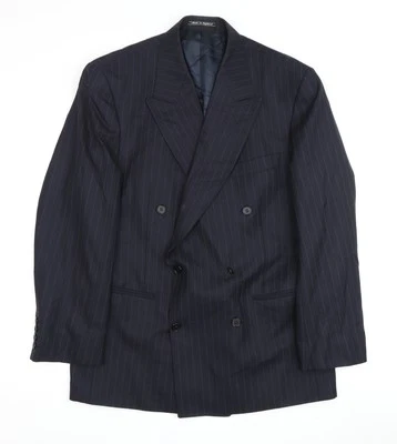 Blazer Austin Reed para hombre azul a rayas, solapa pico, 40S Foto 1 de 4