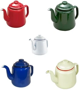 14cm FALCON ENAMEL TEAPOT TEA POT 3 PINTS 1.5L TRADITIONAL OLD VINTAGE CAMPING - Picture 1 of 7