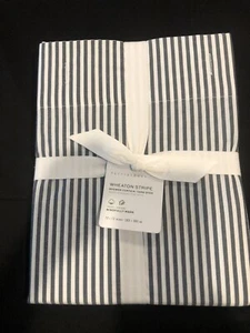 Pottery Barn Wheaton Stripe Shower Curtain Navy NWT - Picture 1 of 4