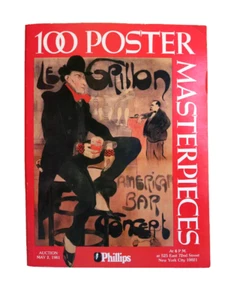 Phillips New York 100 Poster Masterpieces Art Auction Catalog Vintage 1981 May - Picture 1 of 6