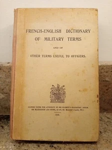 French-English Dictionary of Military Terms For Officers 1919 - Picture 1 of 6