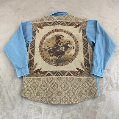 Vintage Panhandle Slim Shirt Men Large Indian Southwest Tapestry Western Cowboy - Image 1 of 4