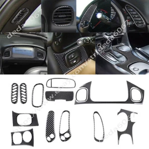 Juego completo de molduras interiores de fibra de carbono de 14 piezas Kt para Chevrolet Corvette C5 1998-2004 - Imagen 1 de 12