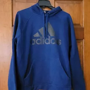 Felpa con cappuccio Adidas uomo taglia media colore navy e grigio - Foto 1 di 4