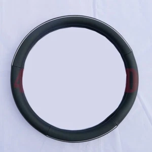 CUBIERTA DE CUERO PU VOLANTE negra a rayas para Toyota Honday Ford Holden OZ - Imagen 1 de 5