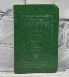 Atchison Topeka Santa Fe Rates Rules Regulations Booklet Locomotive Engineers - Picture 1 of 9