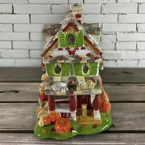 AVON Luminous Treasures Otoño Brillo Tealight Vela Halloween Gato Calabaza Casa - Imagen 1 de 11