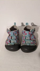 Keen Newport H2 Teal w pink fish Strap Active Water Sandal Shoes Toddler Size 4 - Picture 1 of 2