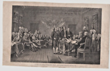 DECLARATION OF INDEPENDENCE, HISTORICAL 1830's ENGRAVING BY ILLMANN + PILBROW
