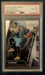 2019 Panini Prizm #12 JA MORANT Instant Impact Rookie Card PSA 10 🔥