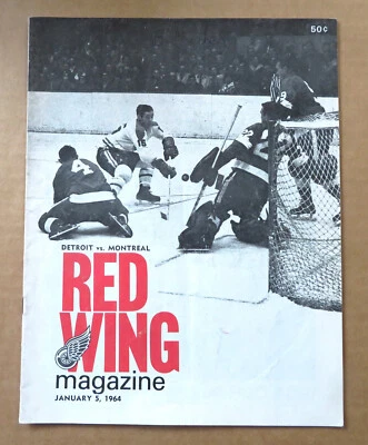 Vintage Det Red Wings vs Montreal Program Jan 5, 1964 Gordie Howe on Cover - Image 1 of 4