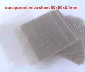 10Pc New transparent mica sheet 50x50x0.1mm insulating mica sheet - Picture 1 of 3