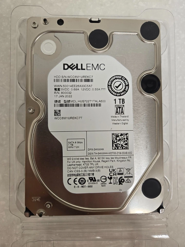 Dell 0HNWHH 1TB Hard Disk Drive HUS722T1TALA600  7.2K RPM SATA 6Gbps - Image 1 of 1