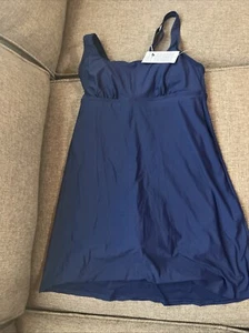 Lands End Badekleid Gr. 6 eckiger Ausschnitt 1-teilig Badeanzug marine Junge kurz D-Cup - Bild 1 von 16