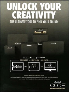 Marshall Code Digital Modelling Amplifier advertisement 2018 guitar amp ad print - Picture 1 of 3