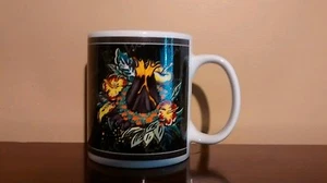 Hilo Hatties Hawaiian Hibiscus 2002 Coffee Mug Big Island Hawaii Volcano Black - Picture 1 of 5