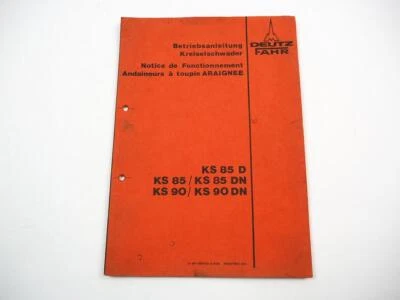 Deutz Fahr KS 85 90 D DN Kreiselschwader Betriebsanleitung Bedienung 1979 - Bild 1 von 2