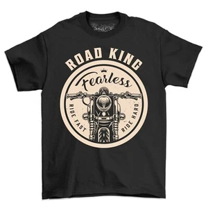 Fearless Road King Herren Motorrad T-Shirt Vintage Motorrad Spruch Tee Shirt - Bild 1 von 6