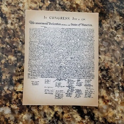 Tiny Miniature Copy of The Declaration of Independence on Paper Dollhouse Prop - Image 1 of 3
