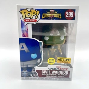 Funko Pop Civil Warrior #299 Hot Topic Exclusive Marvel Glow In Dark Figure - Bild 1 von 6