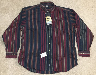 DOCKERS by LEVI'S Vintage 1993 Men's Multicolor Striped Button Shirt Size XL NOS - Image 1 of 4