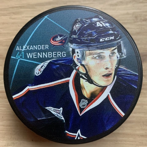 COLUMBUS BLUE JACKETS NHL HOCKEY PUCK ALEX WENNBERG #41 PLAYER PHOTO PUCK Cover