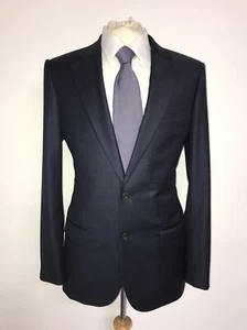 CHESTER BARRIE Savile Row - TRAJE DE LANA AZUL A CUADROS - 40 Largo - W34 L32 - TOTALMENTE NUEVO - Imagen 1 de 13