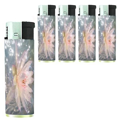 Pink Lotus Flower Lighters Set of 5 Electronic Refillable Butane y2k - Image 1 of 3