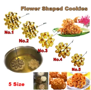 Dok Jok Brass Mold Frying Bake Lotus Flower Thai Cookies Snack Kitchenware 5Size - Picture 1 of 15