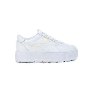 PUMA Women's Karmen Rebelle White/Gold Platform Sneakers 38721201