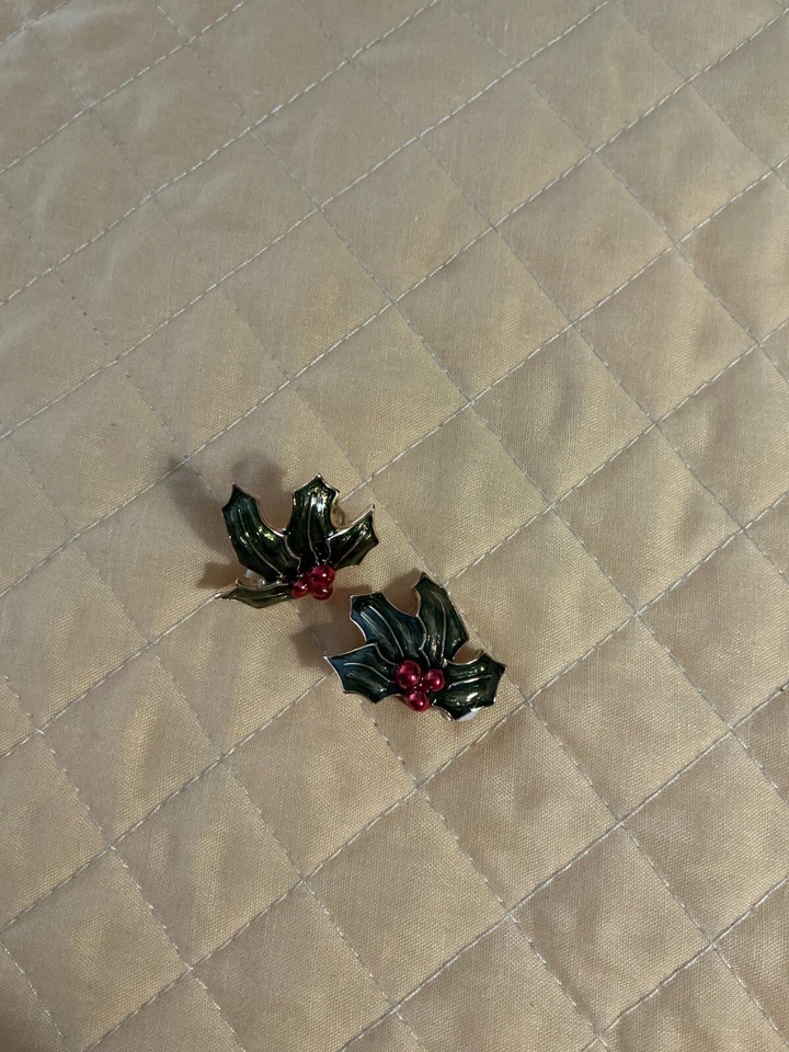 PENDIENTES CLIP ACEBO ESMALTE JOAN RIVERS, JR22 Foto 1 de 1