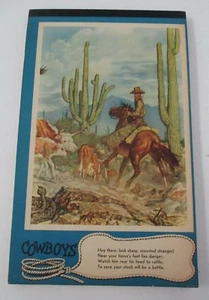 Vintage COWBOYS NOTE PAD - Picture 1 of 4