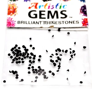 ca 140 Kleine ca. 1mm Straßsteine in der Farbe schwarz - Bild 1 von 1