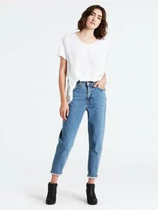 Jeans Levi's Denim Cintura Alta Cónicos Medianos Azul Mamá Nuevos con Etiquetas 26 - Imagen 1 de 6