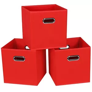 Fabric Storage Bins Cubes Baskets Containers11x11x11 With Dual Handles For She - Picture 1 of 7