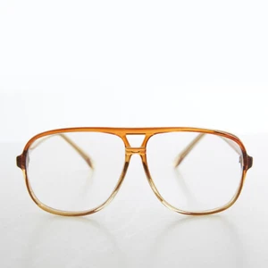 Square Retro Aviator Reading Glasses Brown / 3.50 diopter - Hux - Picture 1 of 3