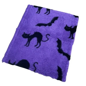 Halloween Tierarztbett Hund Bettwäsche lila Katze und Hut Design Matte 100x75cm - Bild 1 von 4