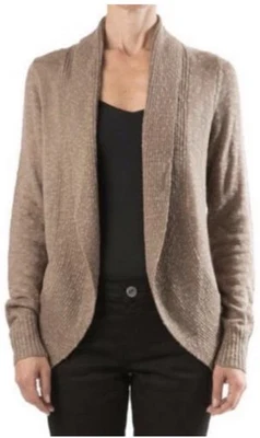 Cárdigan Suéter Kenneth Cole Talla Pequeña Marrón Moca Frente Abierto Mezcla Algodón Foto 1 de 4