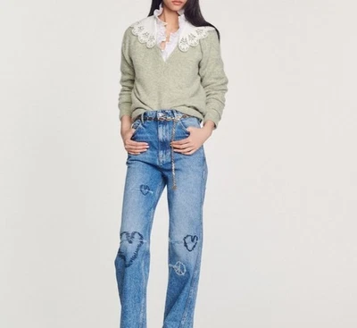 Sandro Paris Women's Sweater Size 0 / XS V-Neck SFPPU01244 - Image 1 of 4