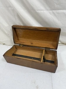 Grande scatola vintage Yawman legno coda di rondine catalogo biblioteca indice ricettario con coperchio - Foto 1 di 20