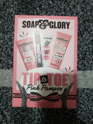 Soap & Glory 4 Piece Hand And Foot Care Kit, Tip To Toe Pink Pamper - Image 1 of 3