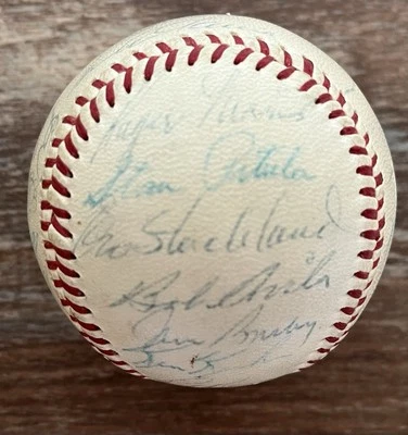 1957 CLEVELAND INDIANS Signed/Auto OAL Baseball *JSA COA*  MARIS Rookie/Wynn +28 - Image 1 of 4
