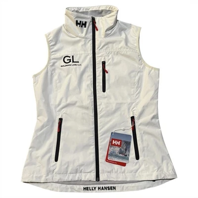NEW Helly Hansen Womens Crew Vest Medium White Waterproof Sailing NWT Logo Gear - Image 1 of 4