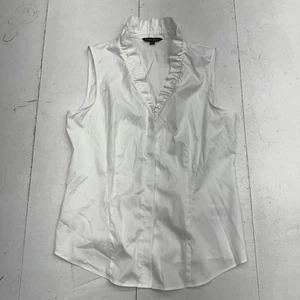 Brooks Brothers Solid White Sleeveless Button Up Tank Top Womens Size 12 - Picture 1 of 6