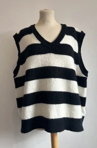 Chaleco Suéter Bella Freud x M&S Mujer XL Mezcla Lana Merino y Mohair Rayas Tanque - Imagen 1 de 7